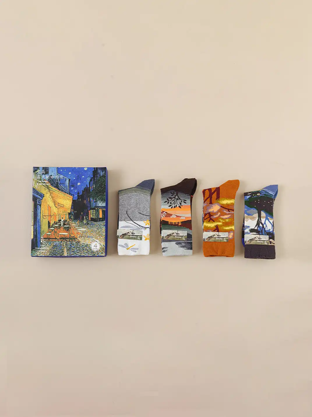 CORRYDELAAN | Four Pairs Art-Inspired Featuring Classic Paintings Socks