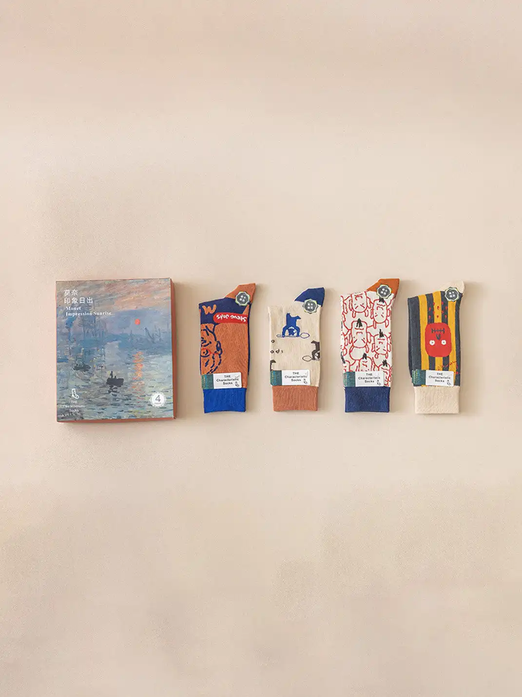 CORRYDELAAN | Four Pairs Art-Inspired Featuring Classic Paintings Socks