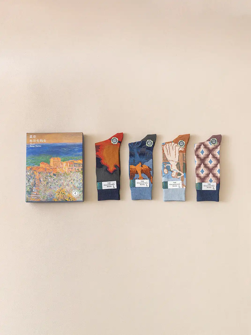 CORRYDELAAN | Four Pairs Art-Inspired Featuring Classic Paintings Socks
