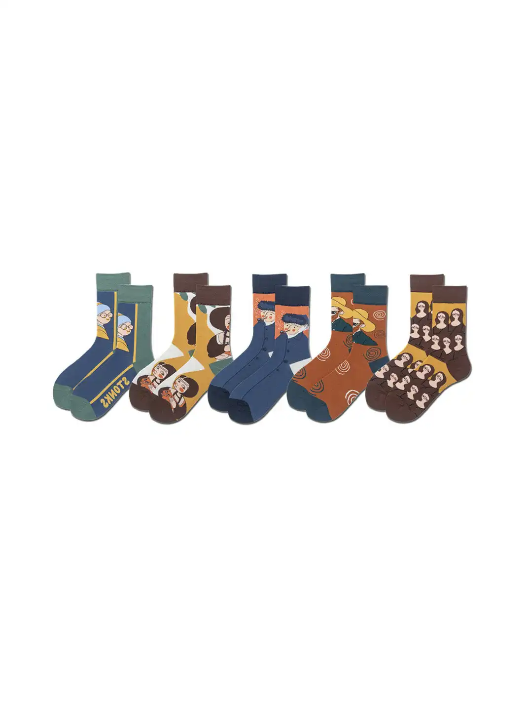 CORRYDELAAN | Abstract Art Portrait Mid-Calf Socks