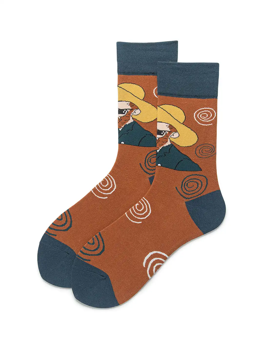 CORRYDELAAN | Abstract Art Portrait Mid-Calf Socks