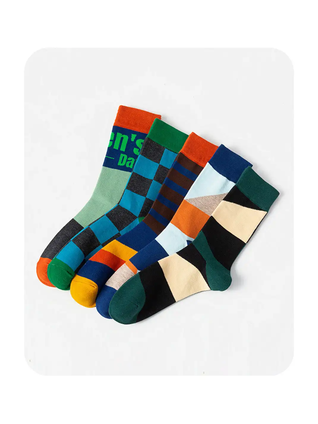 CORRYDELAAN | Three Pairs Geometric Pattern Mid-Calf Socks