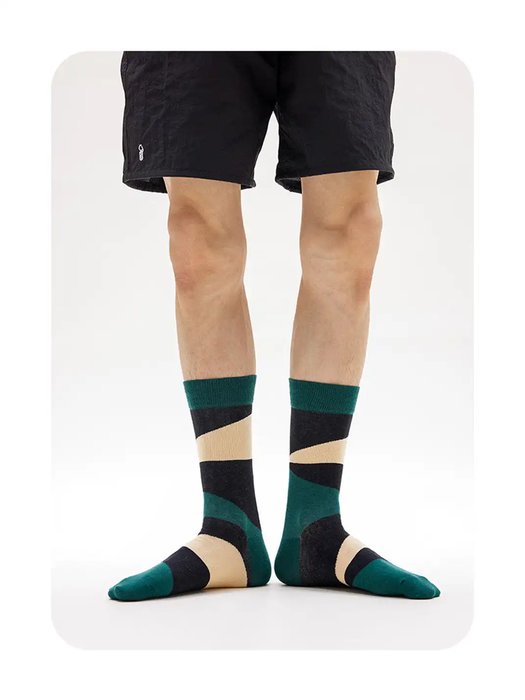 CORRYDELAAN | Three Pairs Geometric Pattern Mid-Calf Socks