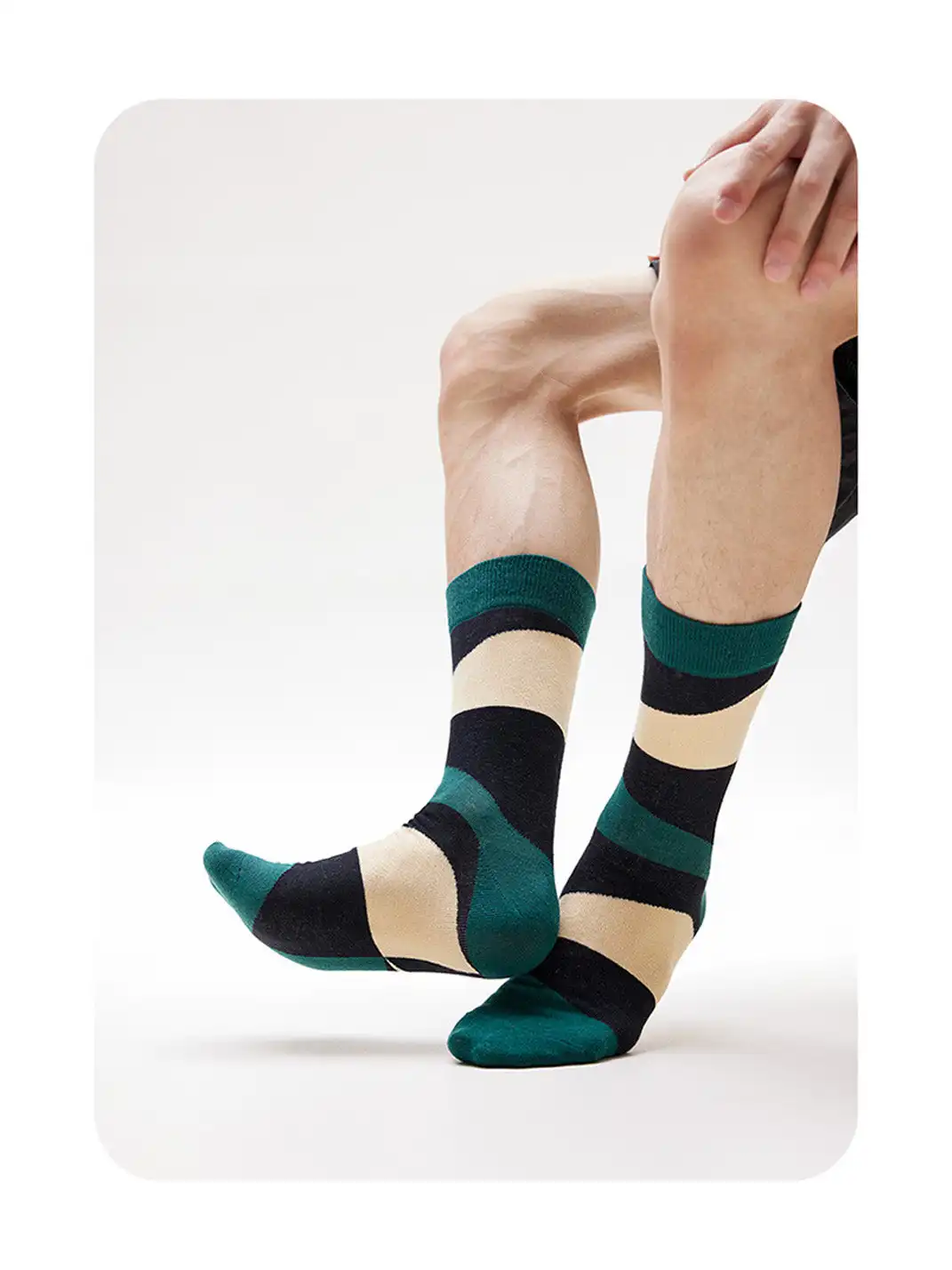 CORRYDELAAN | Three Pairs Geometric Pattern Mid-Calf Socks