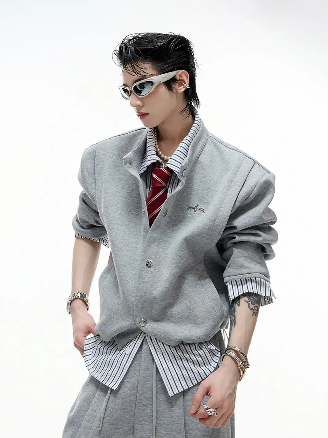 ArguE CulturE | Fake Two-Piece Striped Outerwear