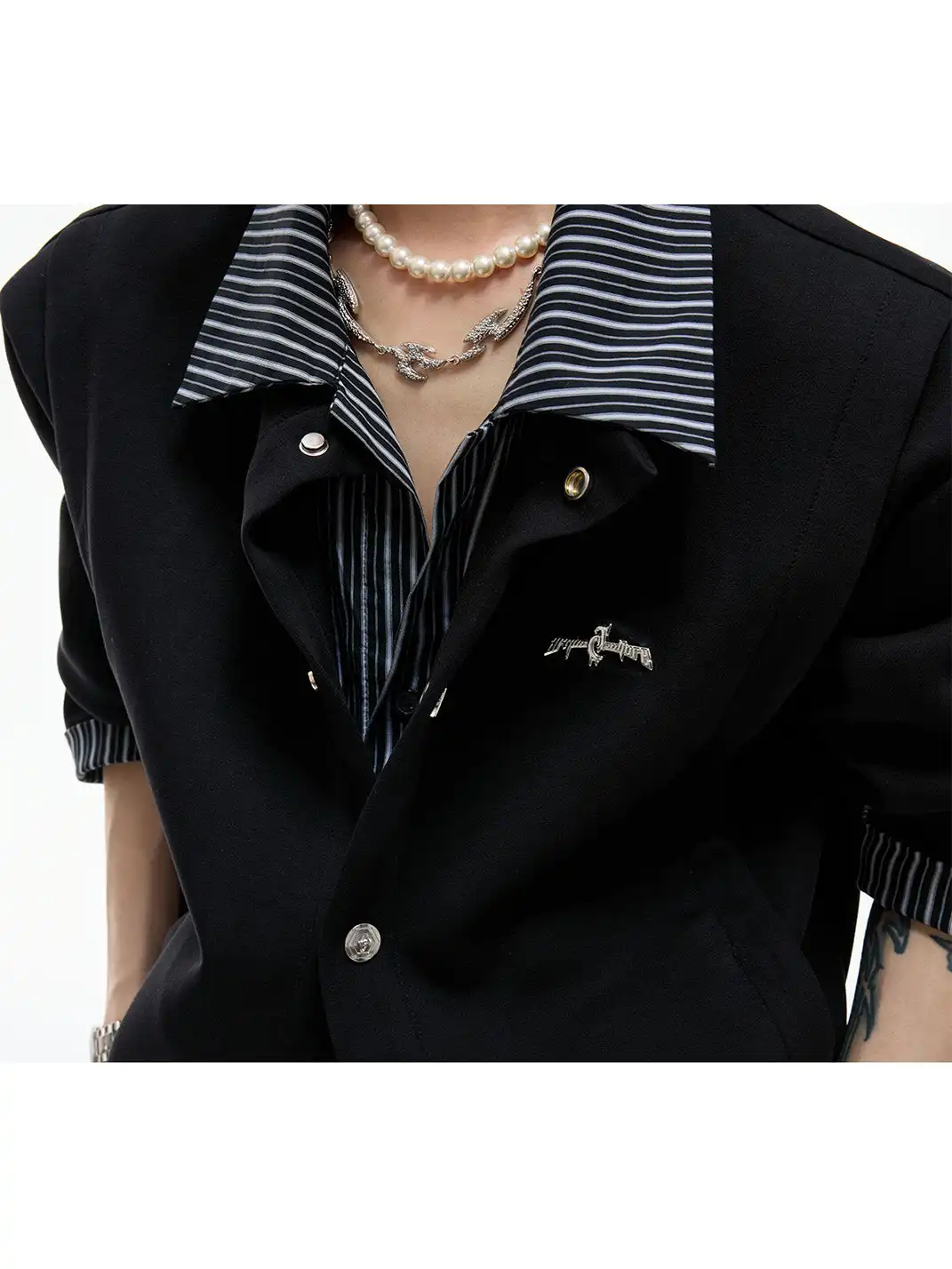 ArguE CulturE | Fake Two-Piece Striped Outerwear
