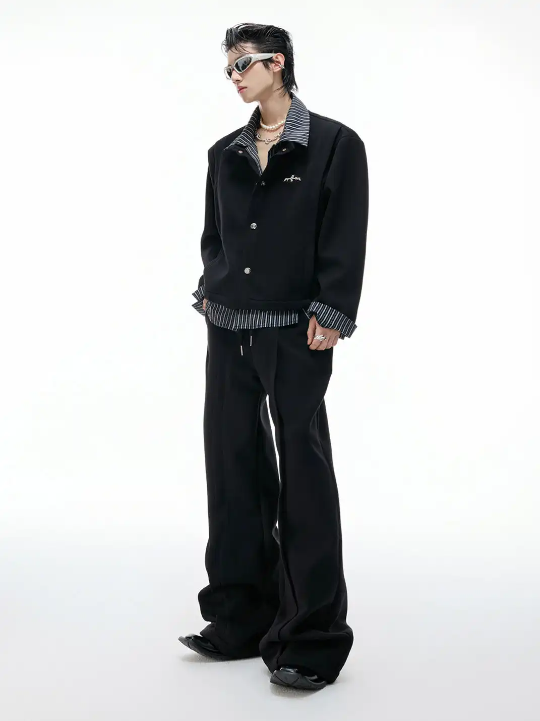 ArguE CulturE | Fake Two-Piece Striped Outerwear