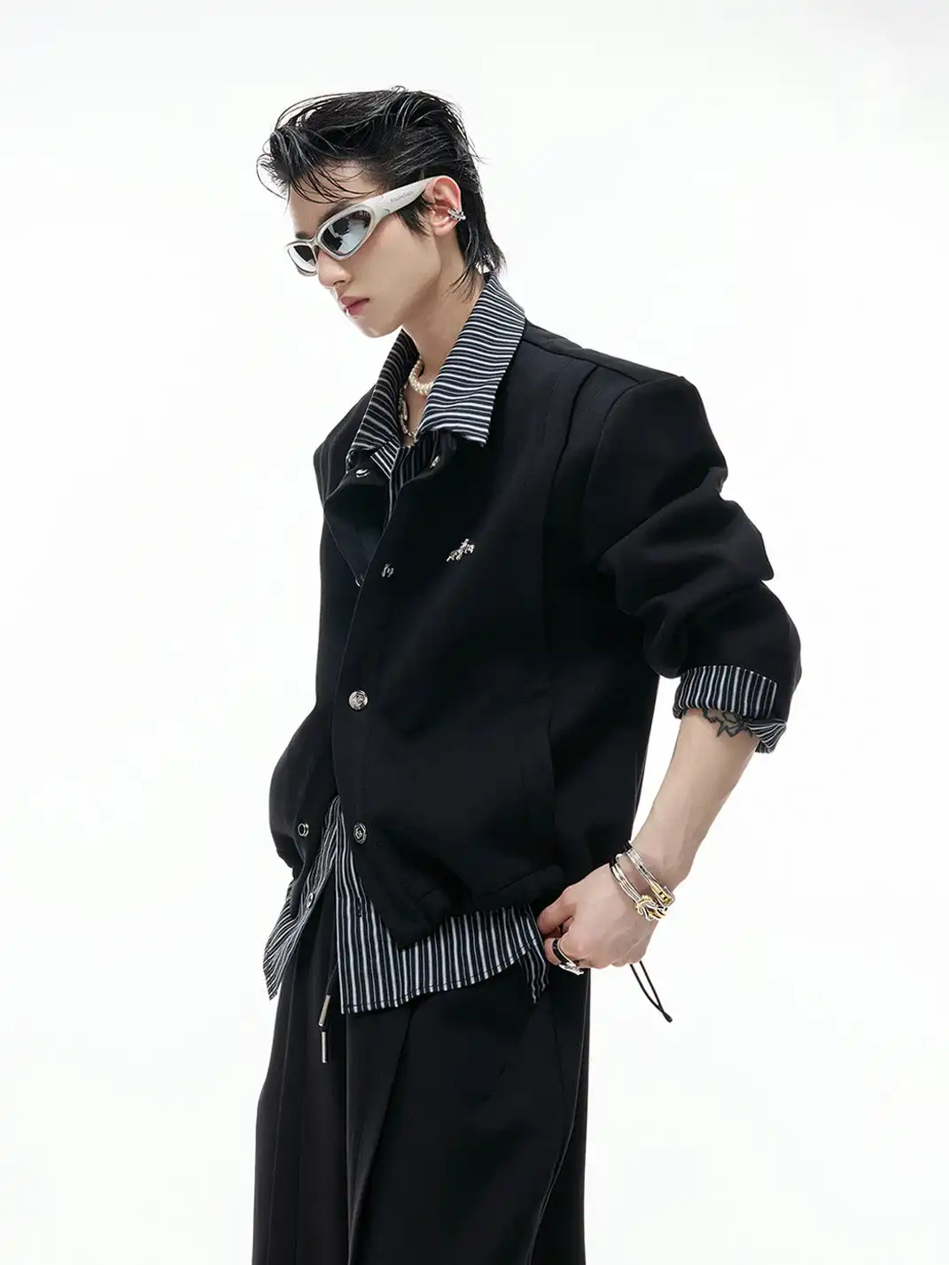 ArguE CulturE | Fake Two-Piece Striped Outerwear