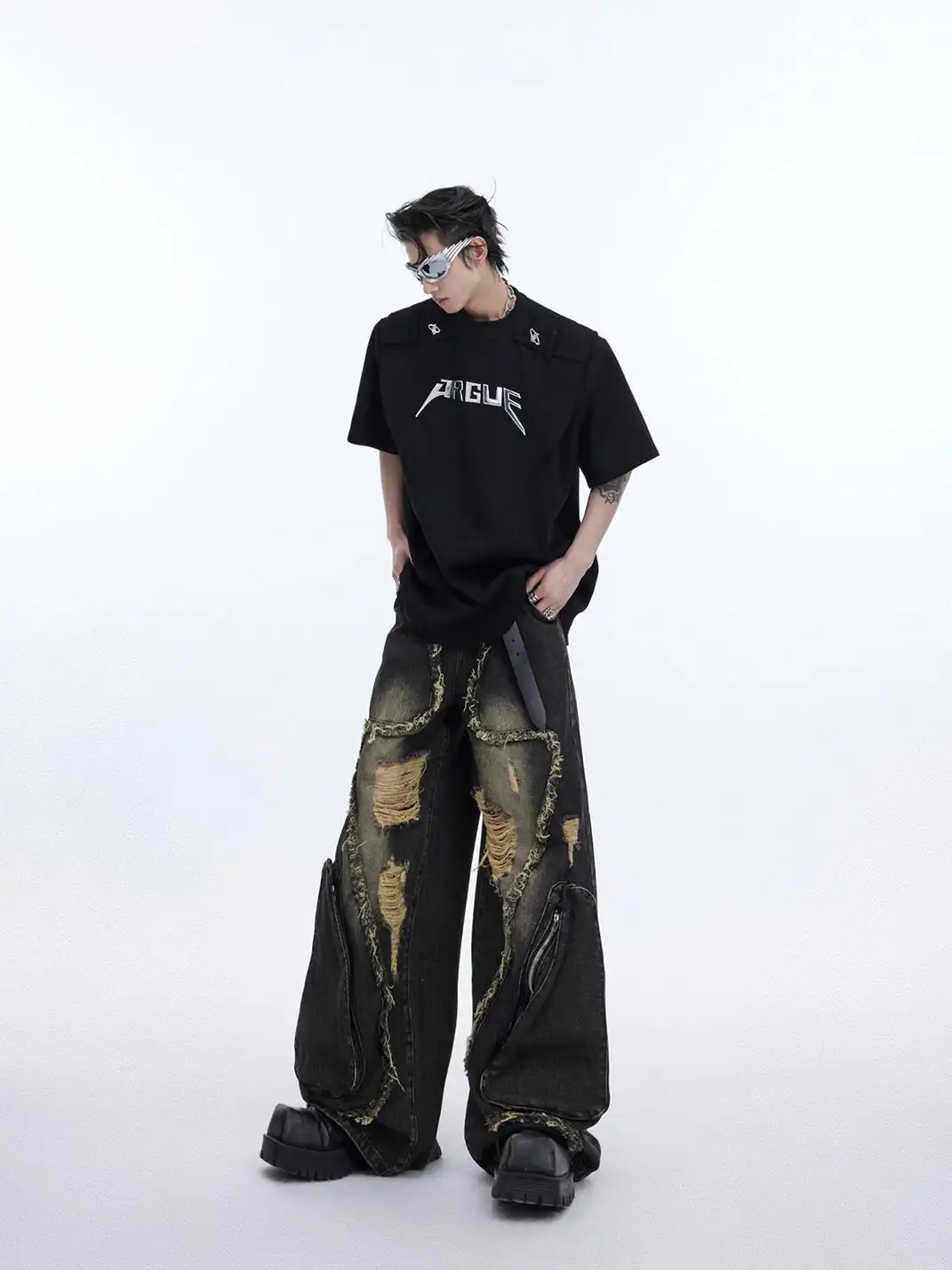 ArguE CulturE | Vintage Distressed Fringe Ripped Denim Pants