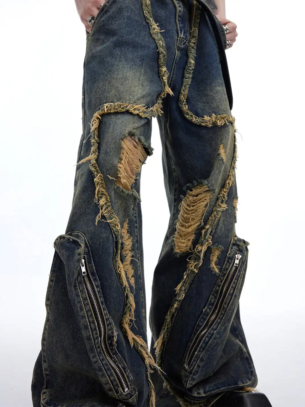 ArguE CulturE | Vintage Distressed Fringe Ripped Denim Pants
