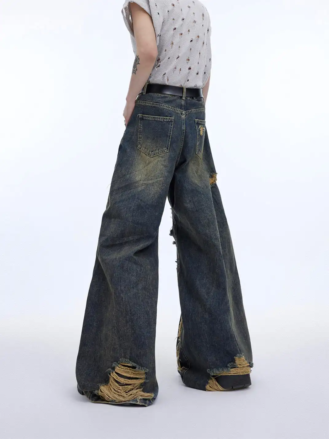 ArguE CulturE | Vintage Distressed Fringe Ripped Denim Pants