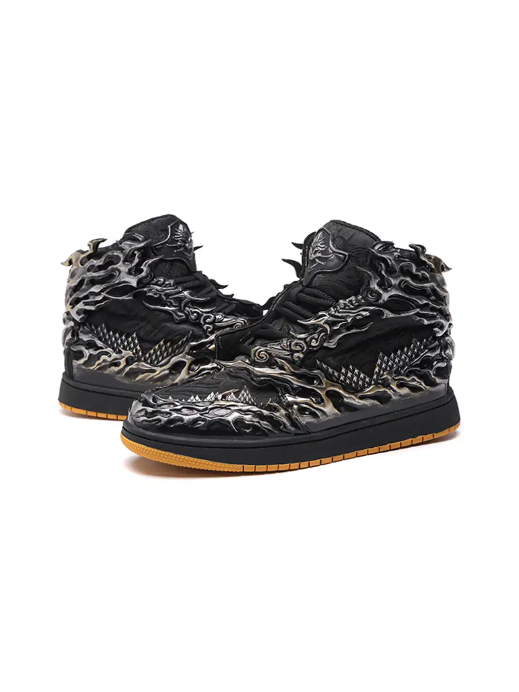 SGSX | Wukong Auspicious Clouds High-Top Sneakers - Black&Sliver