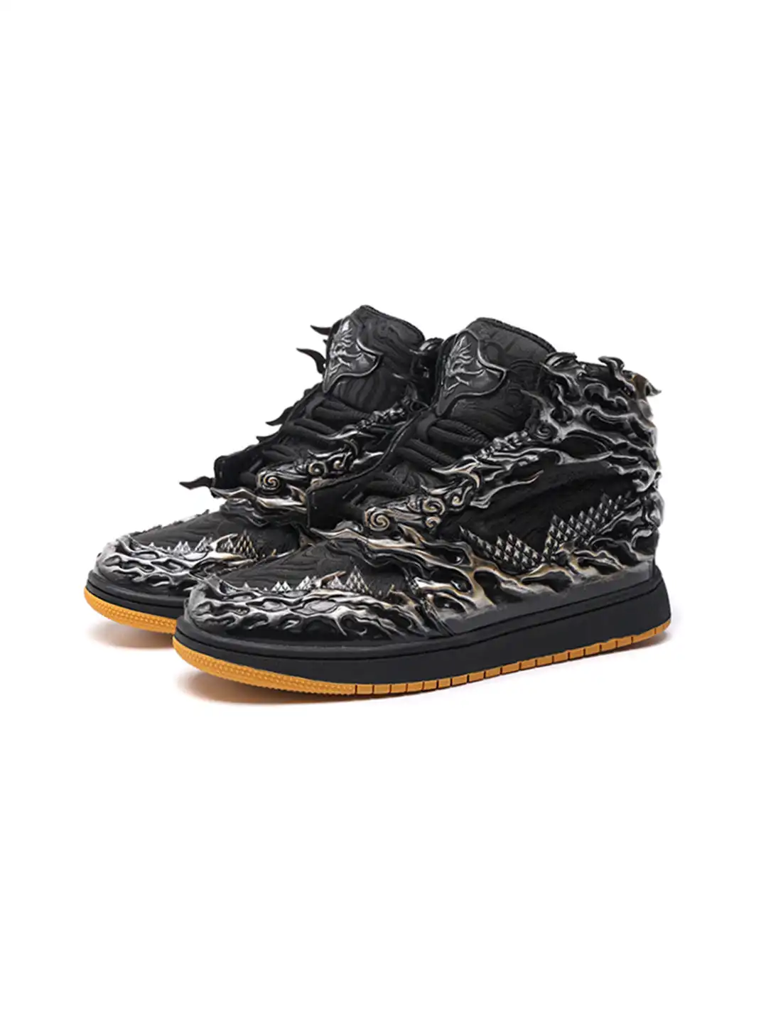 SGSX | Wukong Auspicious Clouds High-Top Sneakers - Black&Sliver