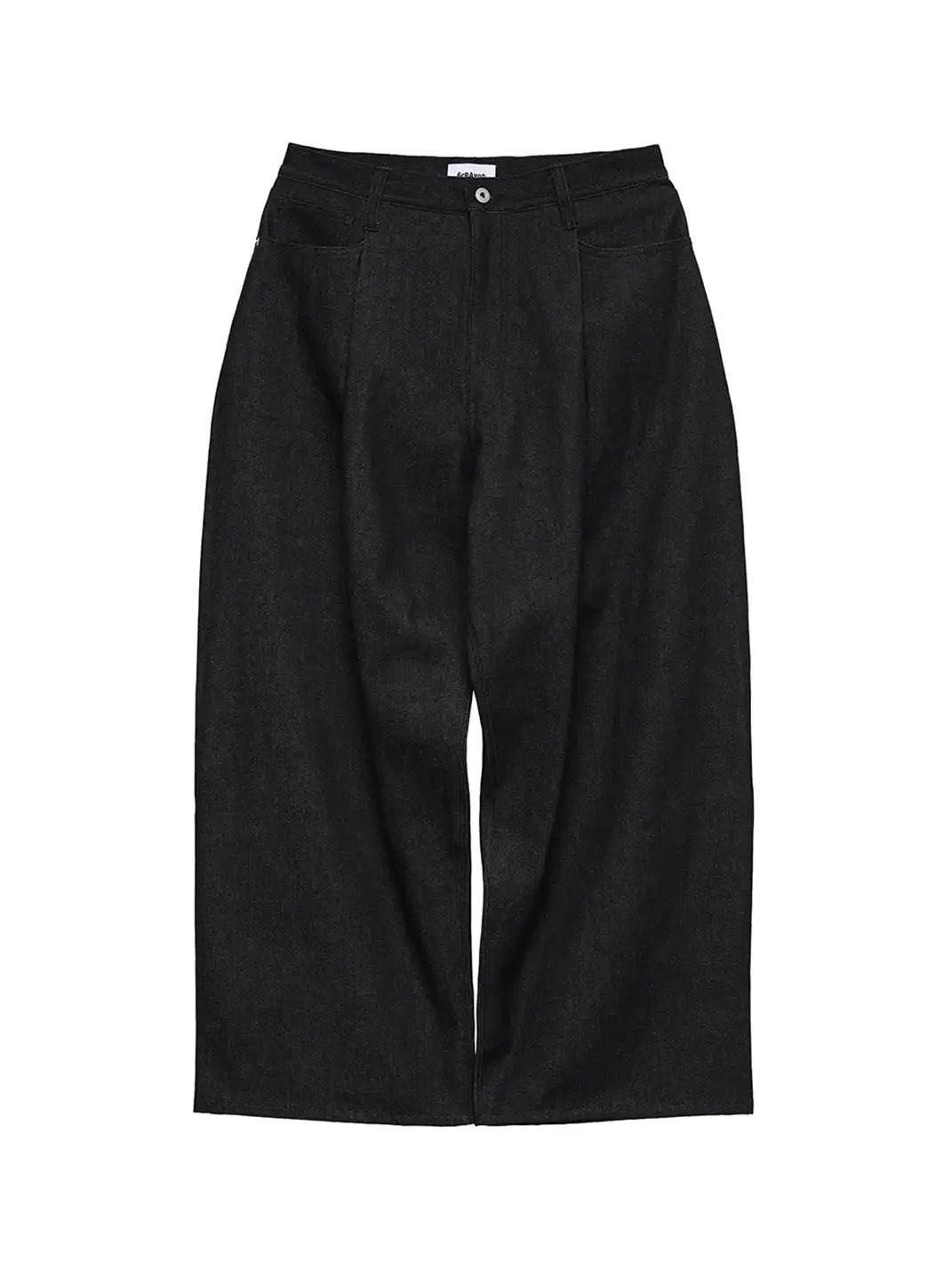 6CRAYON | 11.3oz Black Non-Fade Wide-Leg Baggy Denim Pants
