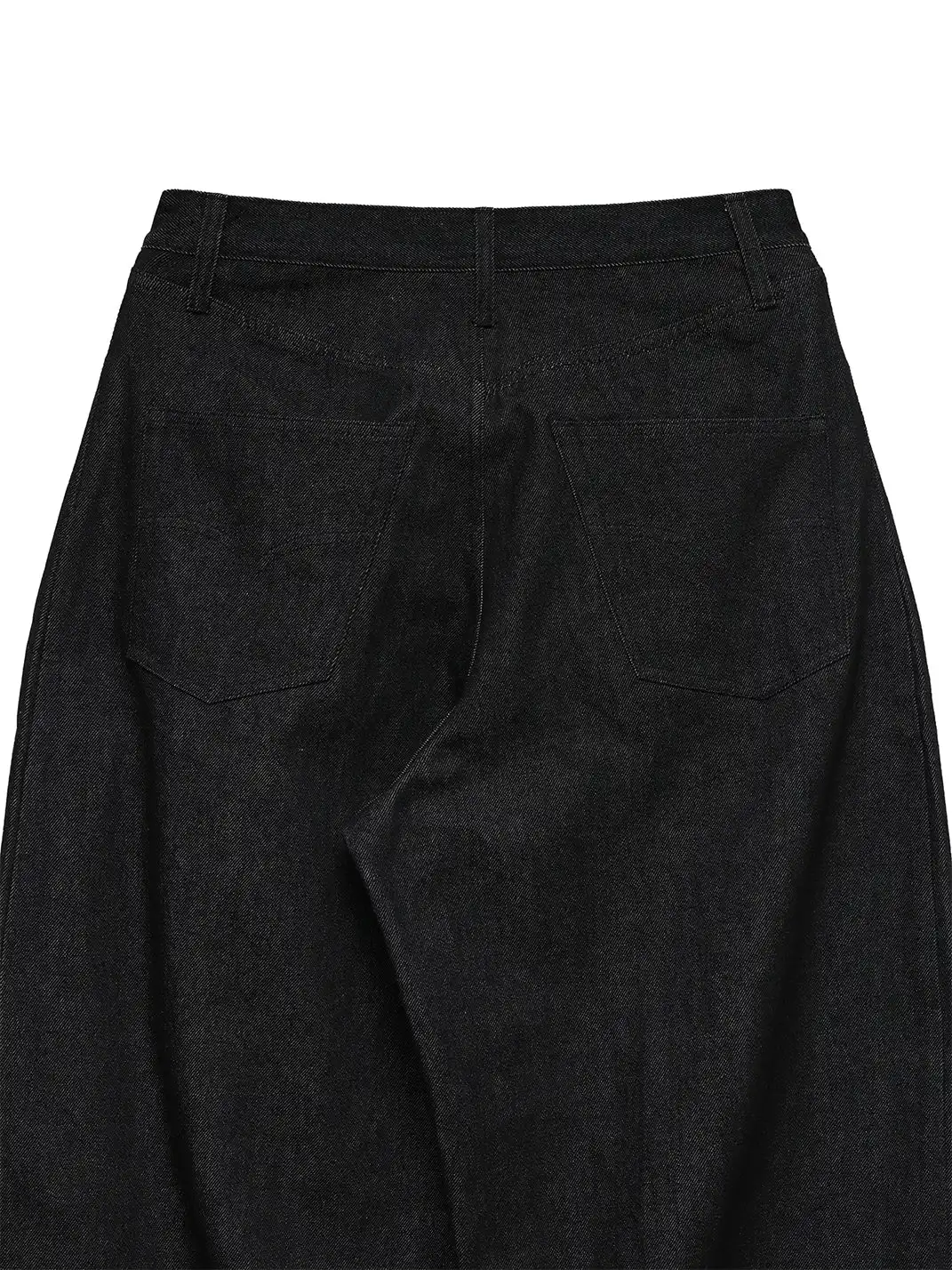 6CRAYON | 11.3oz Black Non-Fade Wide-Leg Baggy Denim Pants