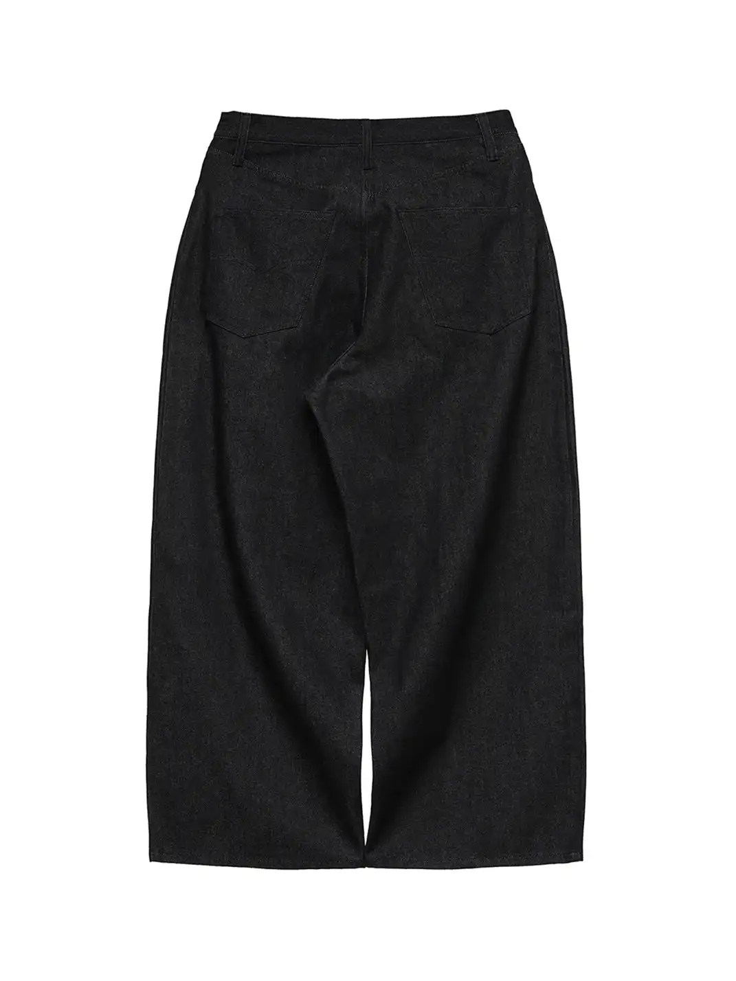 6CRAYON | 11.3oz Black Non-Fade Wide-Leg Baggy Denim Pants