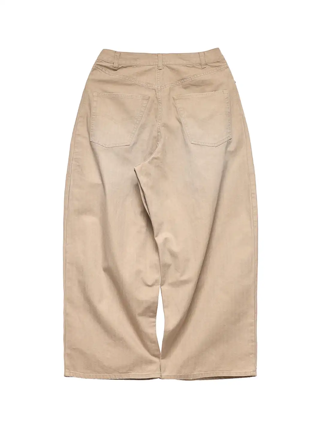 6CRAYON | Khaki Classic Herringbone Washed Wide-Leg Trousers