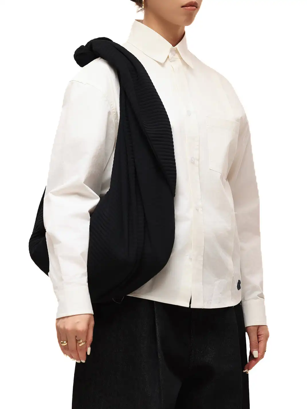 6CRAYON | Pleated Adjustable Multi-Function Hobo Bag