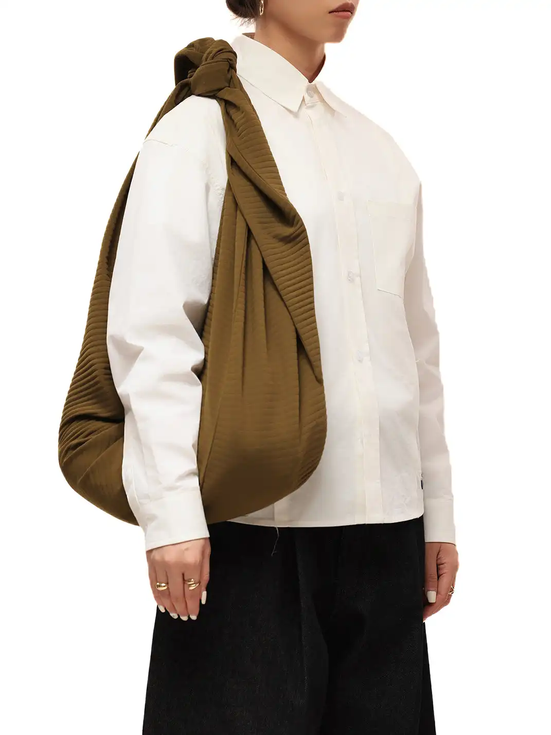 6CRAYON | Pleated Adjustable Multi-Function Hobo Bag