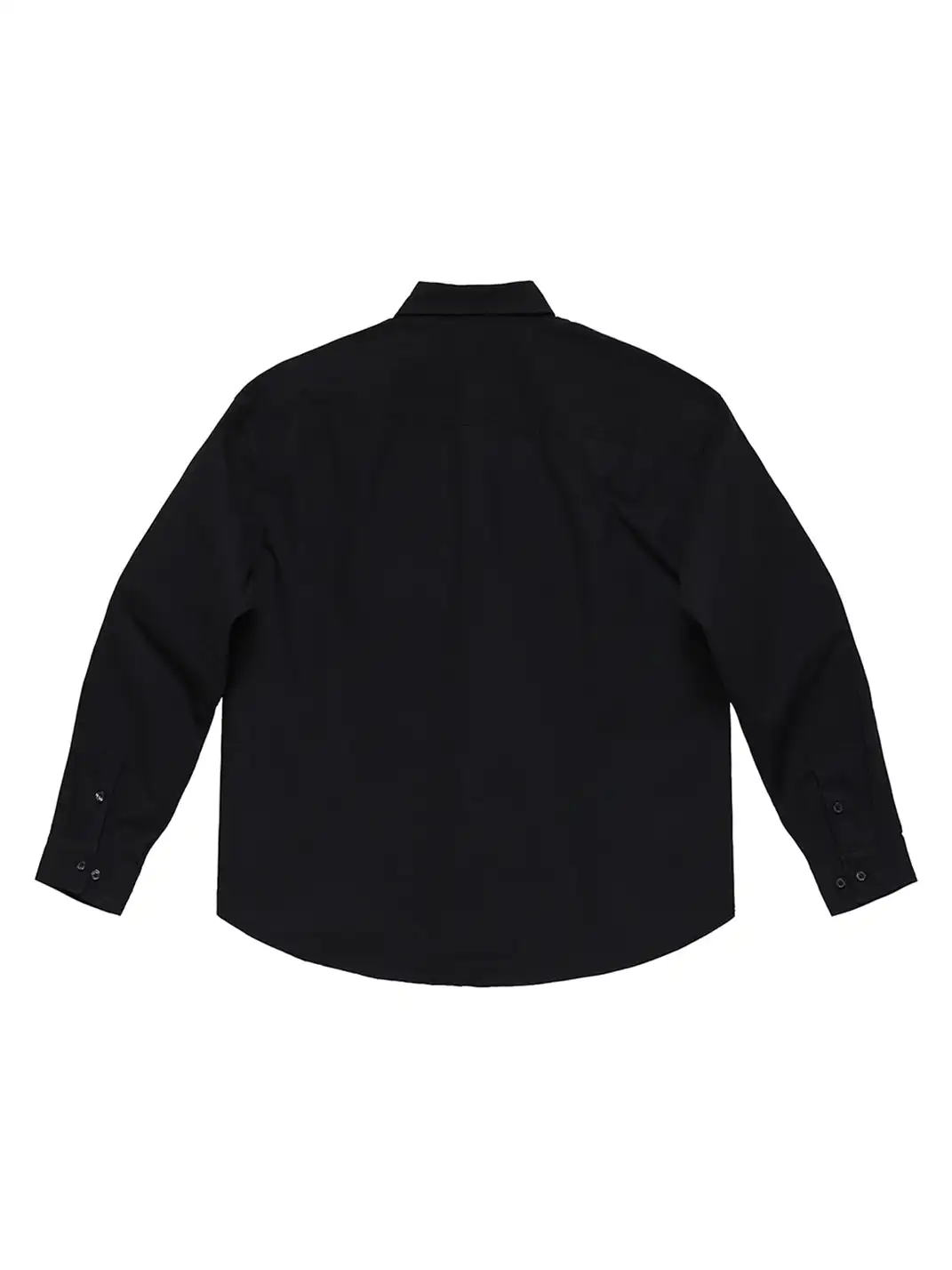 6CRAYON | Patchwork Basic Black Cotton Poplin Embroidered Shirt