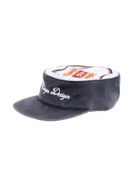 6CRAYON | Flat Top Embroidered Washed Navy Patchwork Baseball Cap