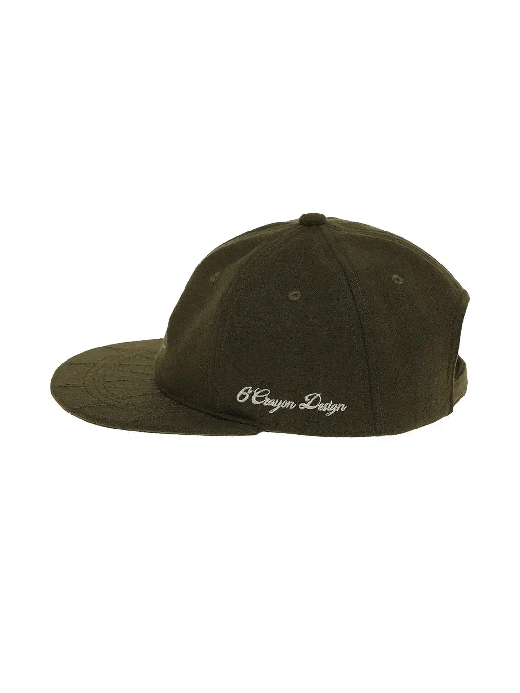 6CRAYON | Classic Embroidered Wool Blend Six-Panel Baseball Cap - Army Green