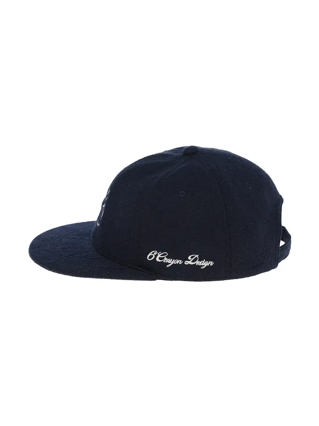 6CRAYON | Classic Embroidered Wool Blend Six-Panel Baseball Cap - Navy Blue