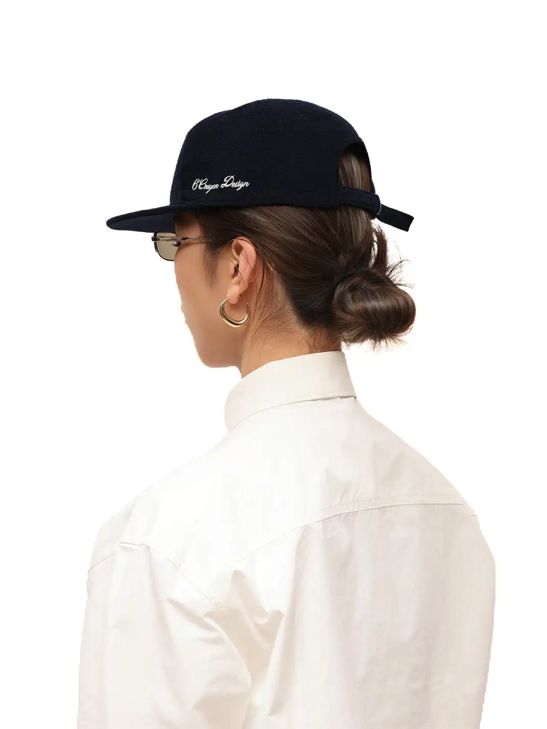 6CRAYON | Classic Embroidered Wool Blend Six-Panel Baseball Cap - Navy Blue