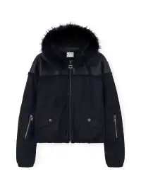 BE A DEVIL | “SØÐ” Detachable Fur Hooded Denim Hybrid-Leather Jacket