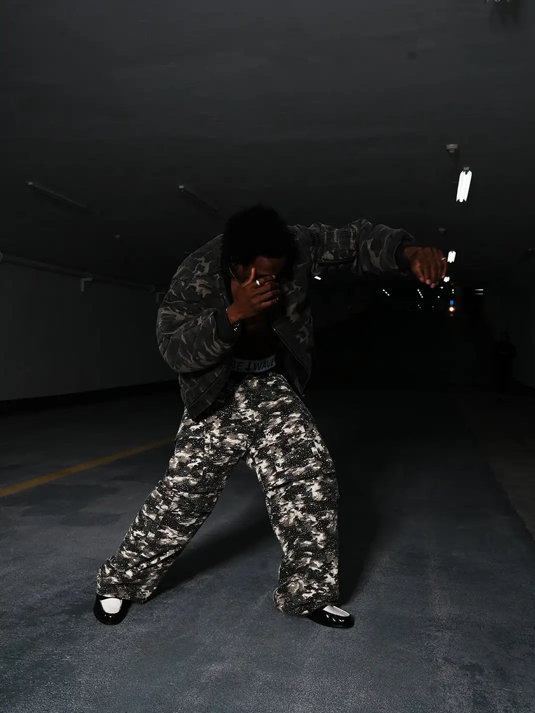 BE A DEVIL | 3D Printed Camo 18K Diamonds Cargo Pants