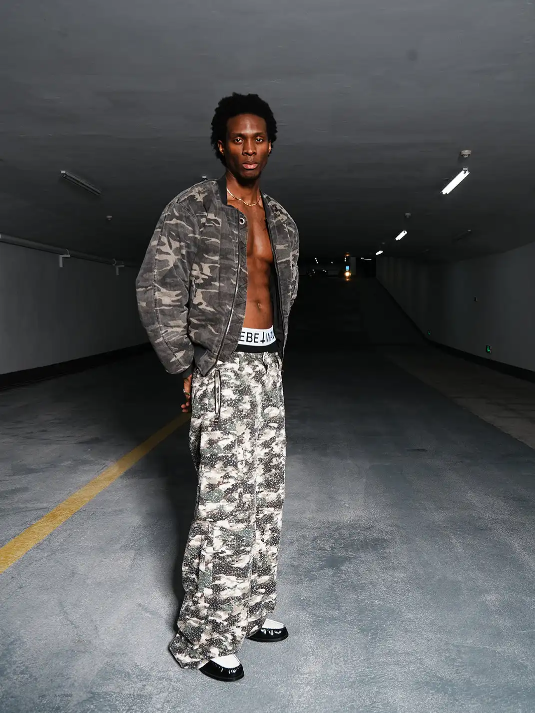 BE A DEVIL | 3D Printed Camo 18K Diamonds Cargo Pants