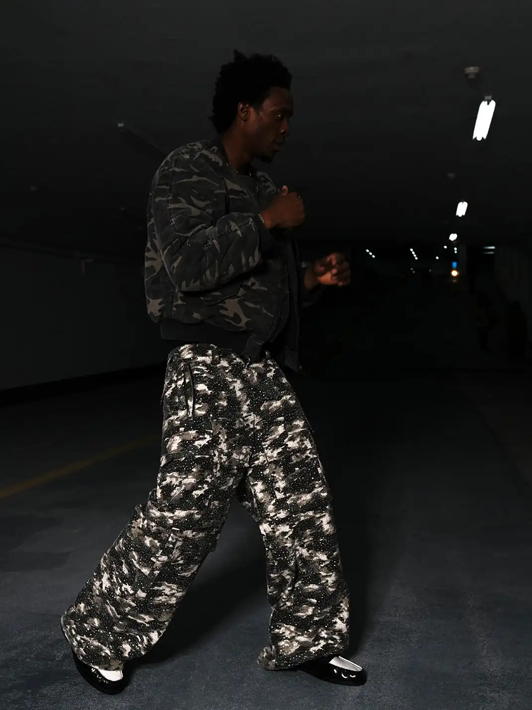 BE A DEVIL | 3D Printed Camo 18K Diamonds Cargo Pants