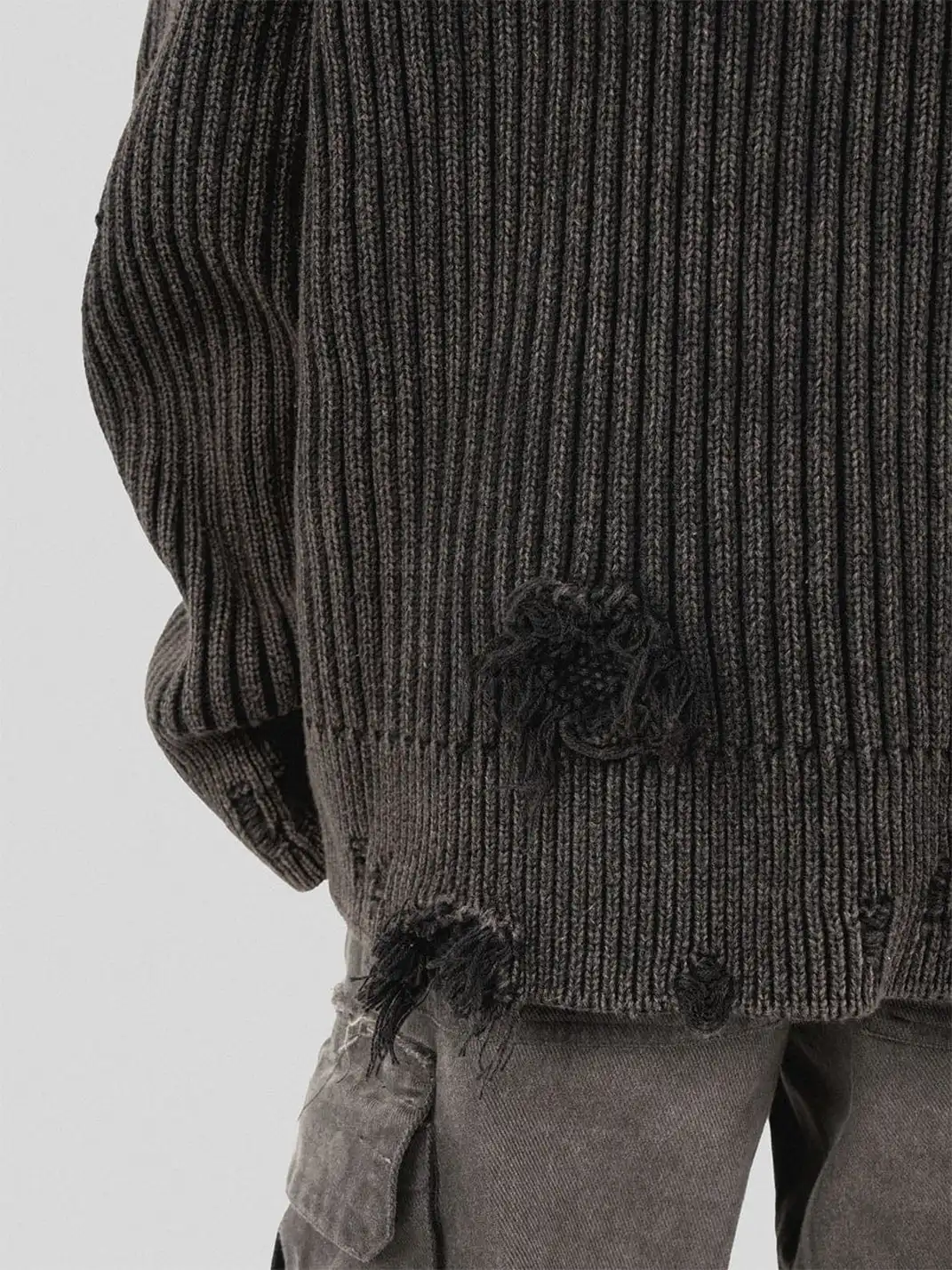 UNDERWATER | Wasteland Ripped Sweater Charcoal