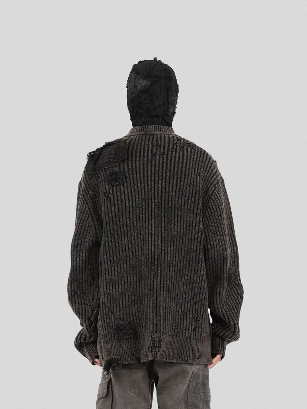 UNDERWATER | Wasteland Ripped Sweater Charcoal