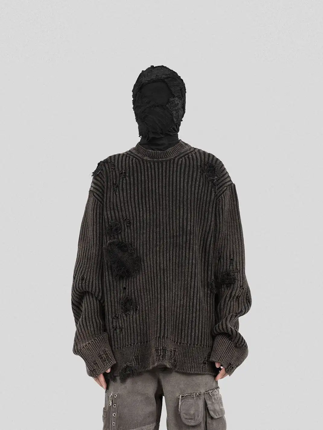 UNDERWATER | Wasteland Ripped Sweater Charcoal