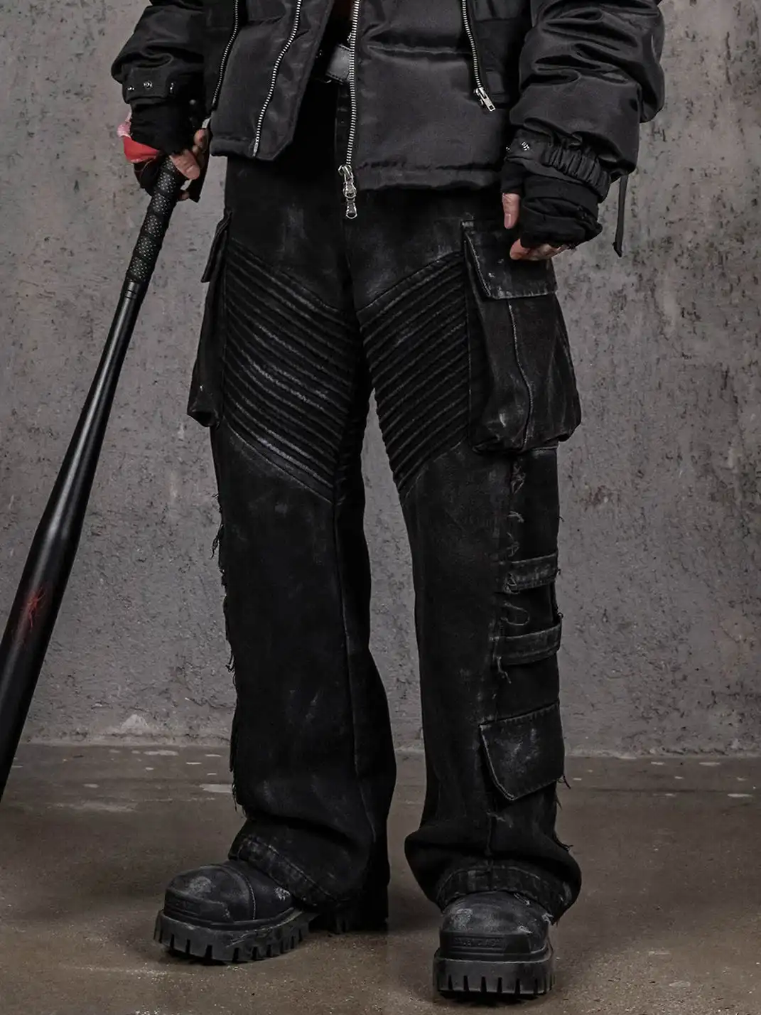 UNDERWATER | Deconstructed Distressed Wanderer Multi-Pocket Jeans