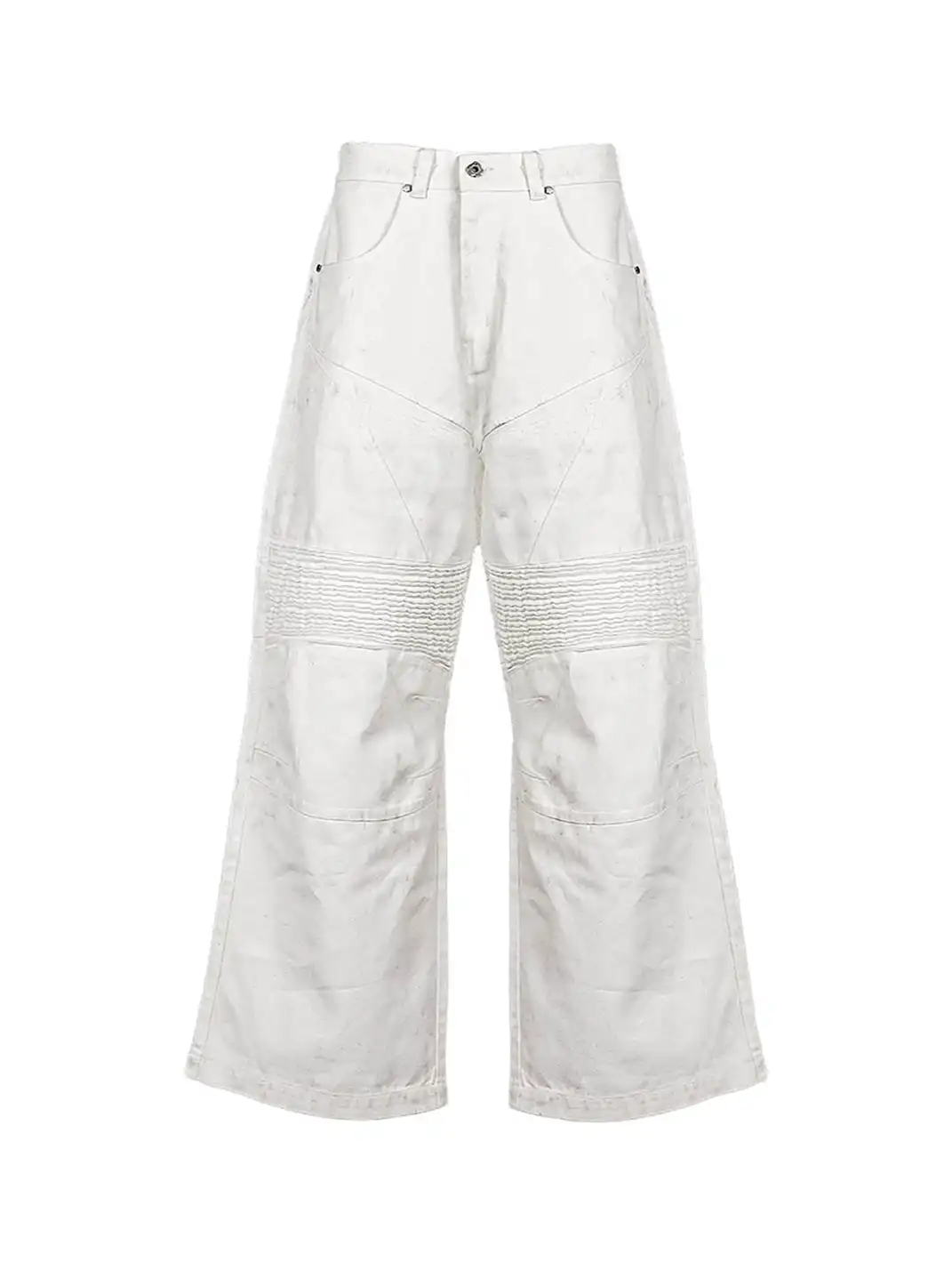 UNDERWATER | Infernal Gaze Crinkled Waxed Wide-Leg Pants White