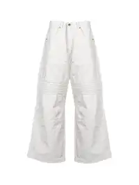 UNDERWATER | Infernal Gaze Crinkled Waxed Wide-Leg Pants White