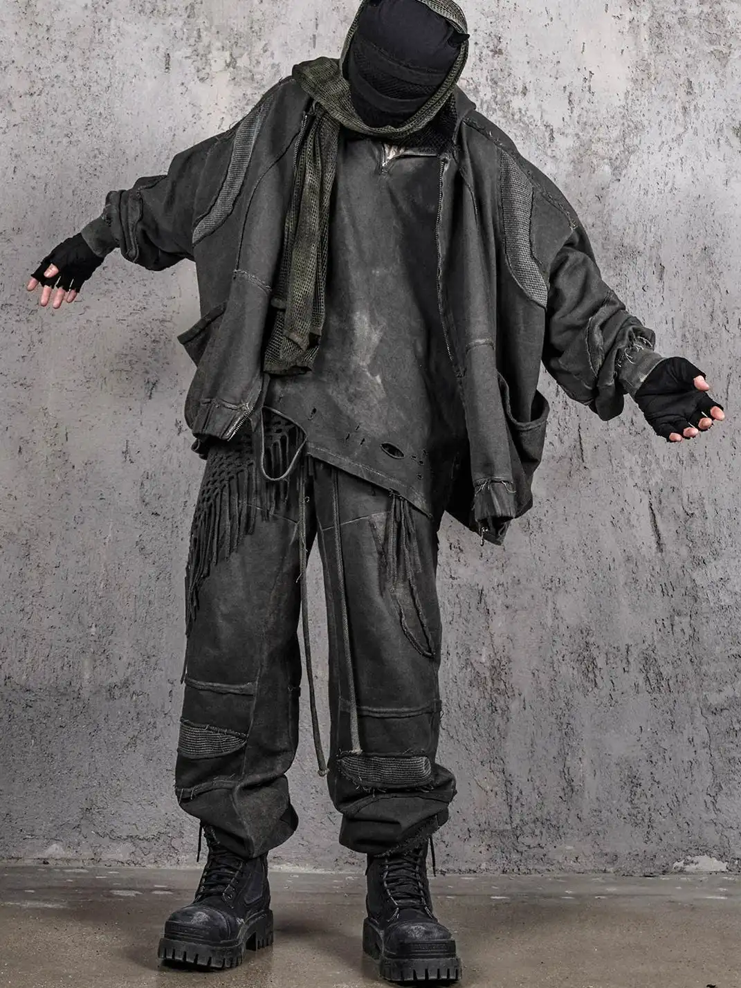 UNDERWATER | Distressed Demon Clad Deconstructed Pants