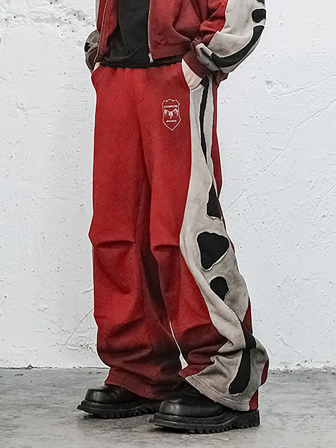 UNDERWATER | Skeleton Distressed Contrast Panel Sweatpants