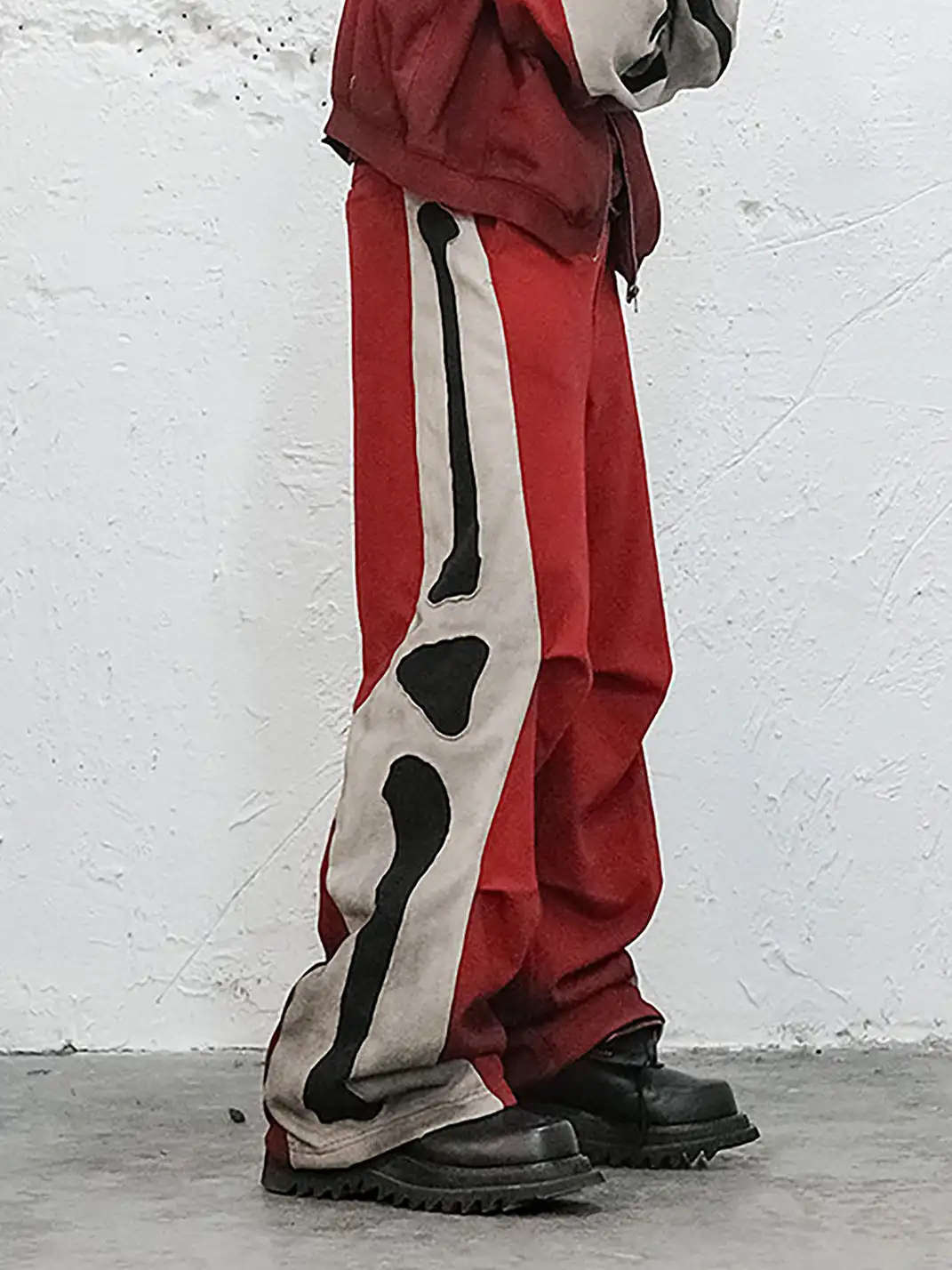 UNDERWATER | Skeleton Distressed Contrast Panel Sweatpants