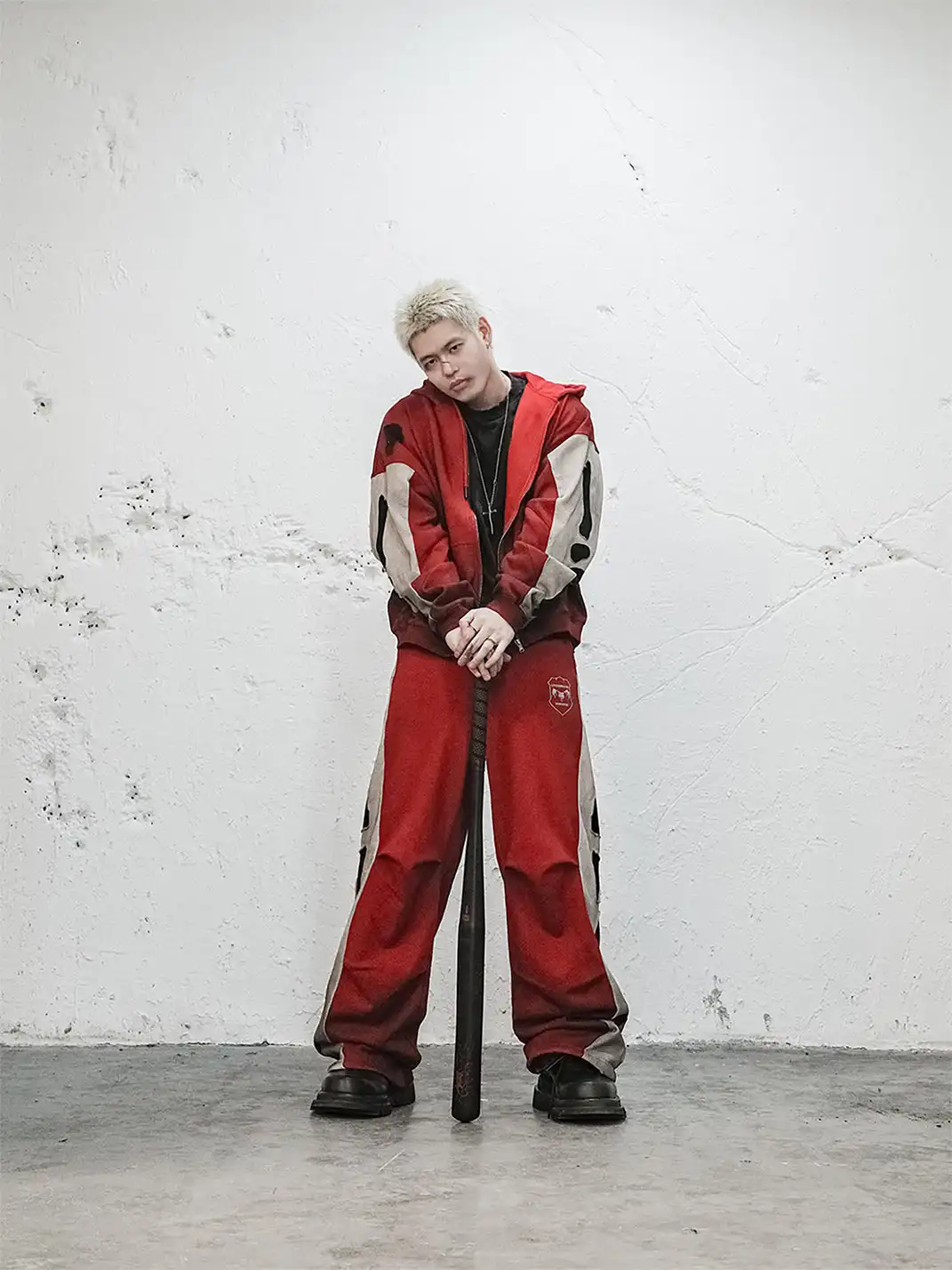 UNDERWATER | Skeleton Distressed Contrast Panel Sweatpants