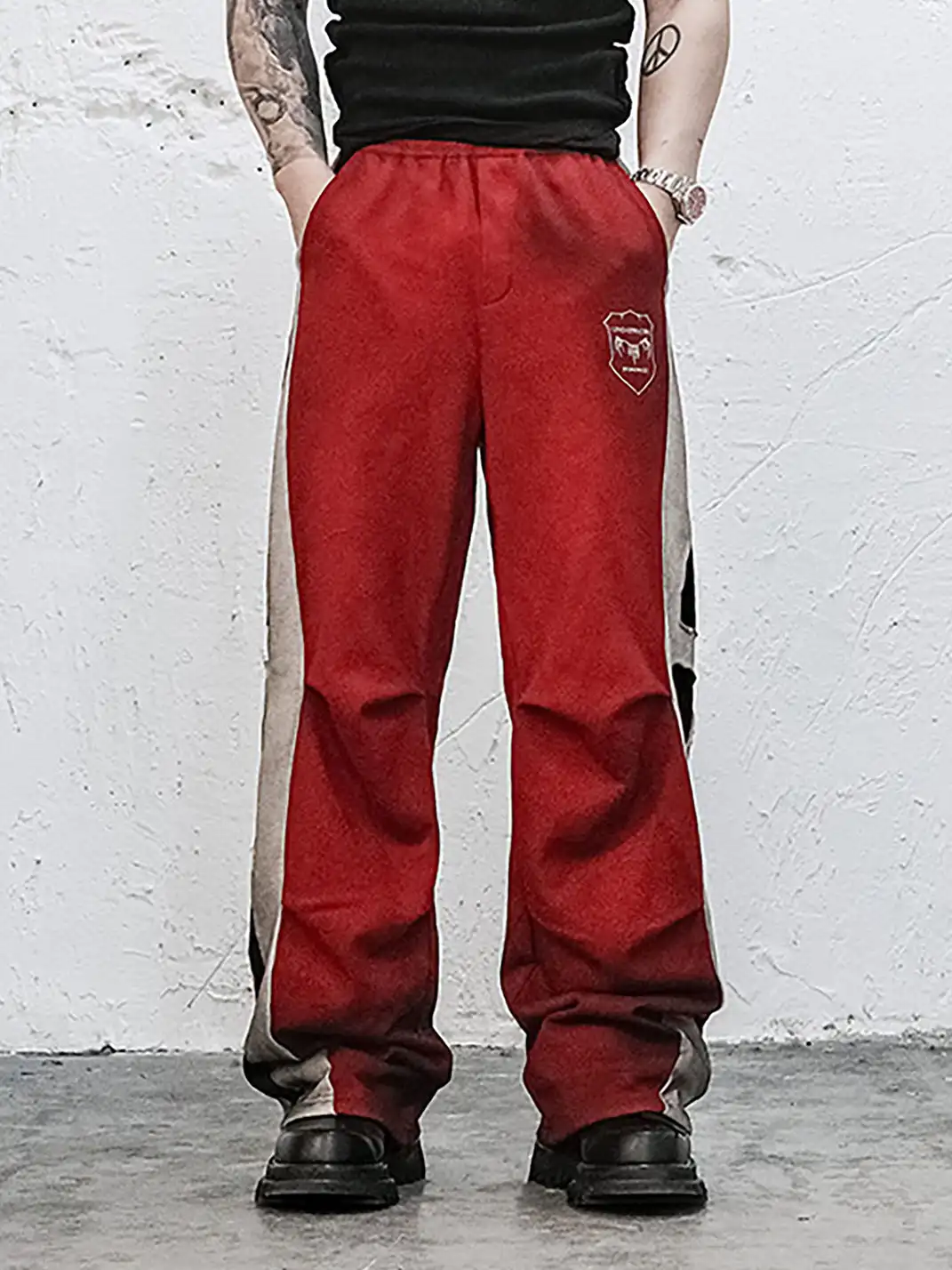 UNDERWATER | Skeleton Distressed Contrast Panel Sweatpants