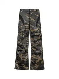 UNDERWATER | Camo Deconstructed Fang-Paneled Pants