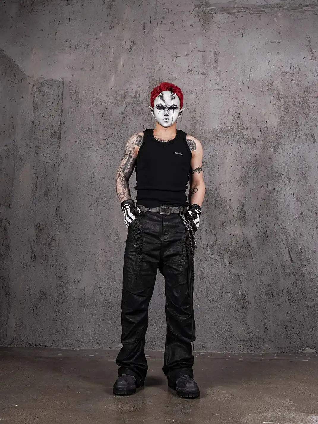 UNDERWATER | Deconstructed Waxed Denim Flared Pants