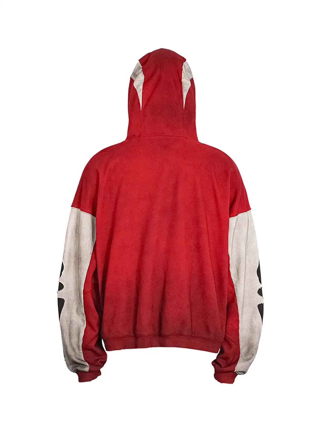 UNDERWATER | Skeleton Distressed Contrast Panel Hooded Jacket