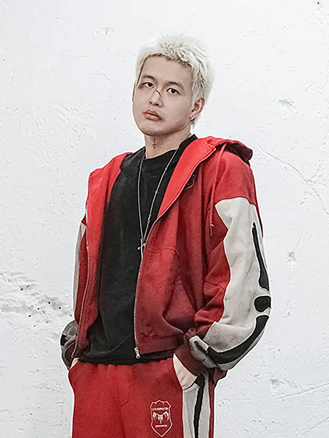 UNDERWATER | Skeleton Distressed Contrast Panel Hooded Jacket