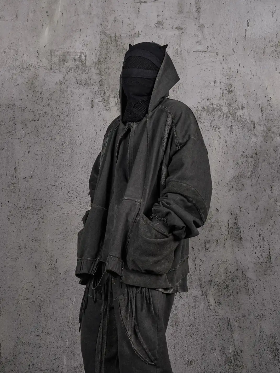 UNDERWATER | Distressed Demon Clad Deconstructed Hooded Jacket