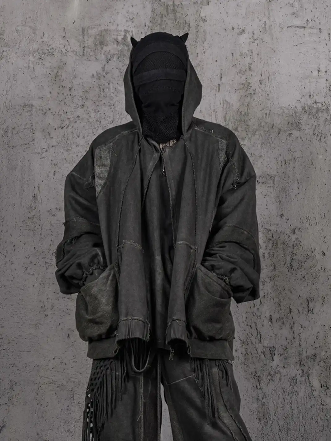 UNDERWATER | Distressed Demon Clad Deconstructed Hooded Jacket