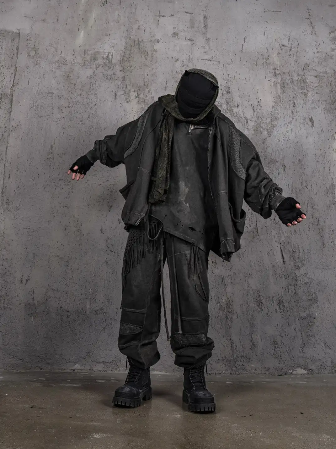 UNDERWATER | Distressed Demon Clad Deconstructed Hooded Jacket